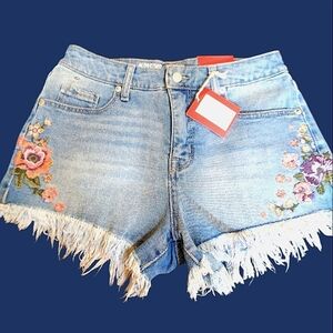 NWT Mossimo High Rise Floral Embroidered Stretch Short Shorts